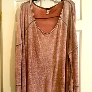 Free People oversized sheer long sleeved top